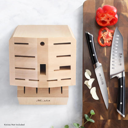 Cangshan Empty Knife Block, 16-Slot Organizer, Flat Top (Acacia Wood)