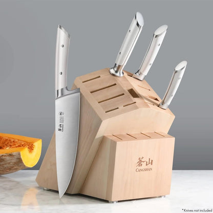 Cangshan Empty Knife Block, 16-Slot Organizer, Flat Top (Acacia Wood)