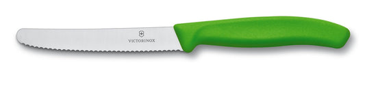 Swiss Classic 4-1/2-Inch Utility Knife with Round Tip, Green Handle