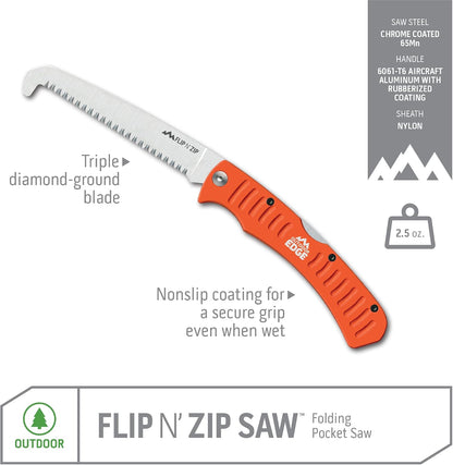 RazorBone Replaceable Blade Folding Hunting Knife with Clip & Sheath, 3 Butcher Knife Blade Styles - Boning, Gutting, & Skinning Knives. Blaze Orange, Camo Sheath, 6 Blades & Blade Box