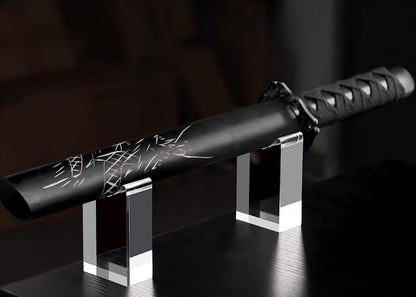 YUXUN Sword Stand Display, Polished Acrylic Katana Stand, 2/Set | Wand Holder for Desktop, Clear Knife Display Rack, Compatible with Samurai Swords, Daggers, Magic Wands, No Assembly Required