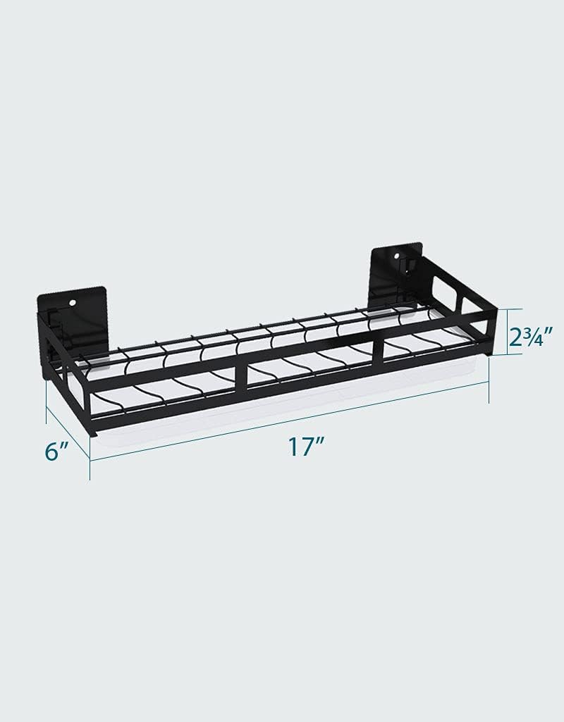 Kitchen Wall-Mounted Bowl Storage Rack with Drying Tray Dish Drying Rack Display Shelf Wall Hanging Bowl Holder (Black)