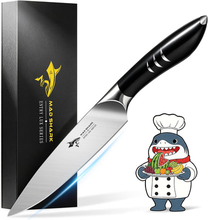 Paring Knife 5 Inch Ultra Sharp Ergonomic Handle Design Black | Small Kitchen Knife, German molybdenum-vanadium Stainless Steel, Chopping Knife for Precise Cutting, Peeling, Slicing