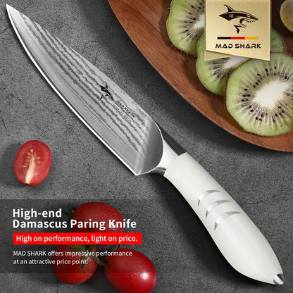 Paring Knife 5 Inch Ultra Sharp Ergonomic Handle Design Black | Small Kitchen Knife, German molybdenum-vanadium Stainless Steel, Chopping Knife for Precise Cutting, Peeling, Slicing
