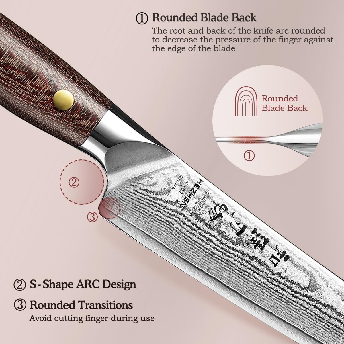 7.3'' Santoku Knife with Sheath – 67 Layers Damascus Steel, Professional Kitchen Knife for Meat, Fish & Vegetables, Micarta Handle