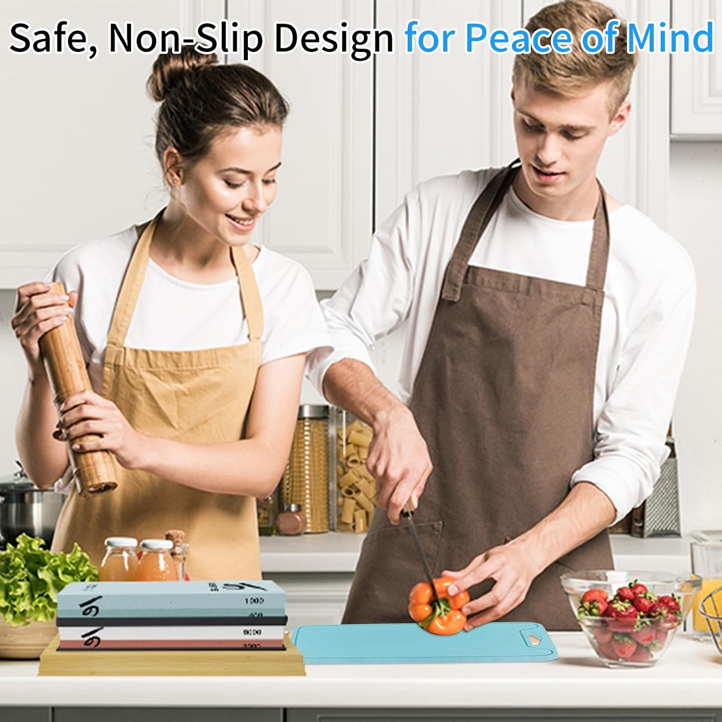 Flexible Silicone Cutting Boards For Kitchen 11.8''x 8.6'',BPA Free Silicone Cutting Board Kitchen Mat For Fruit and Vegetables, Dishwasher Safe, Suitable For Both Indoor and Outdoor (Blue)