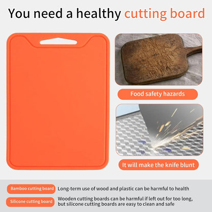 Flexible Silicone Cutting Boards For Kitchen 11.8''x 8.6'',BPA Free Silicone Cutting Board Kitchen Mat For Fruit and Vegetables, Dishwasher Safe, Suitable For Both Indoor and Outdoor (Blue)