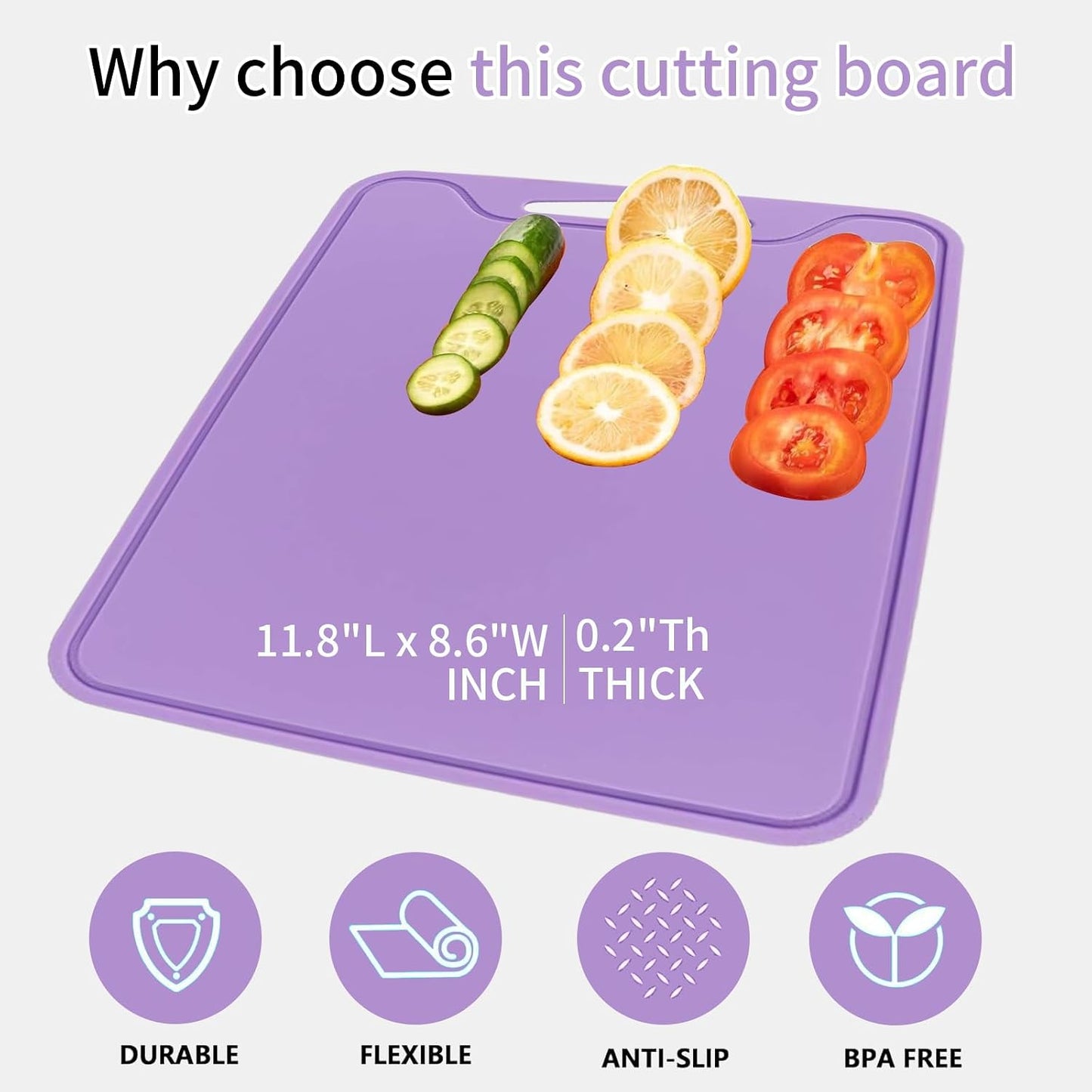 Flexible Silicone Cutting Boards For Kitchen 11.8''x 8.6'',BPA Free Silicone Cutting Board Kitchen Mat For Fruit and Vegetables, Dishwasher Safe, Suitable For Both Indoor and Outdoor (Blue)
