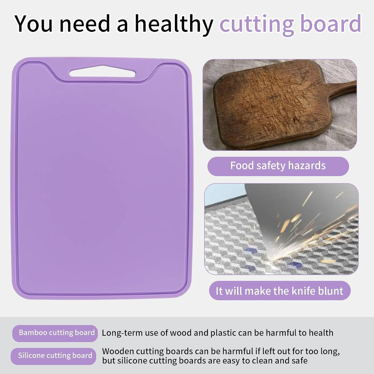 Flexible Silicone Cutting Boards For Kitchen 11.8''x 8.6'',BPA Free Silicone Cutting Board Kitchen Mat For Fruit and Vegetables, Dishwasher Safe, Suitable For Both Indoor and Outdoor (Blue)