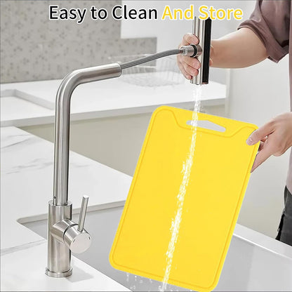 Flexible Silicone Cutting Boards For Kitchen 11.8''x 8.6'',BPA Free Silicone Cutting Board Kitchen Mat For Fruit and Vegetables, Dishwasher Safe, Suitable For Both Indoor and Outdoor (Blue)