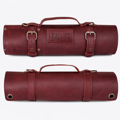 Leather Knife Roll Bag – Chef Knife Bag with 7 Pockets – Durable Crazy Horse Leather Knife Roll for Professional Chefs – Portable Knife Storage Case