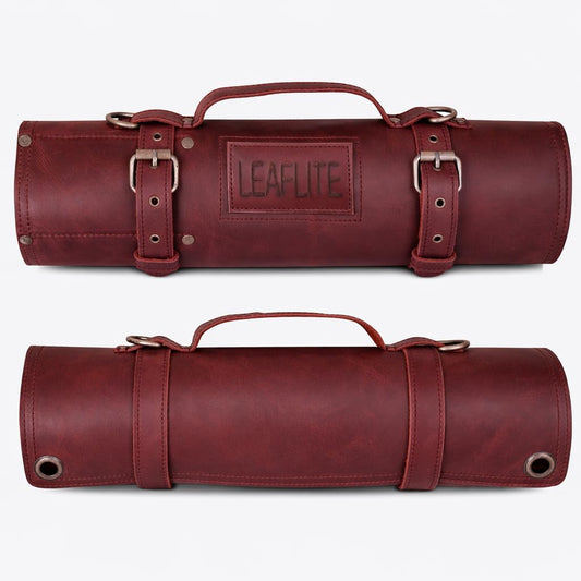 Leather Knife Roll Bag – Chef Knife Bag with 7 Pockets – Durable Crazy Horse Leather Knife Roll for Professional Chefs – Portable Knife Storage Case