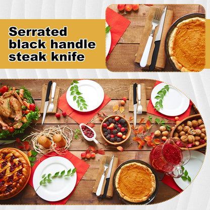 100 Pieces Serrated Edge Pointed Tip Steak Knives Stainless Steel Steak Knife with Serrated Edge 8.8 Inch For Kitchen Restaurant Tableware Camping