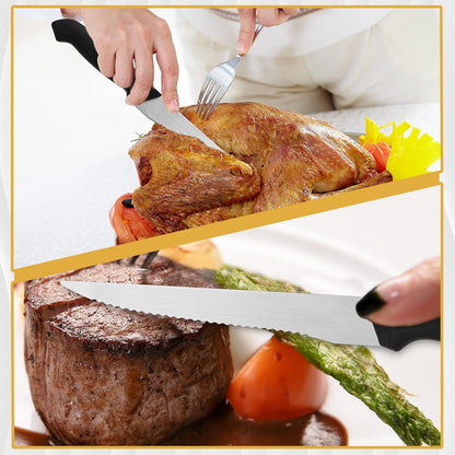 100 Pieces Serrated Edge Pointed Tip Steak Knives Stainless Steel Steak Knife with Serrated Edge 8.8 Inch For Kitchen Restaurant Tableware Camping
