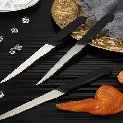 100 Pieces Serrated Edge Pointed Tip Steak Knives Stainless Steel Steak Knife with Serrated Edge 8.8 Inch For Kitchen Restaurant Tableware Camping