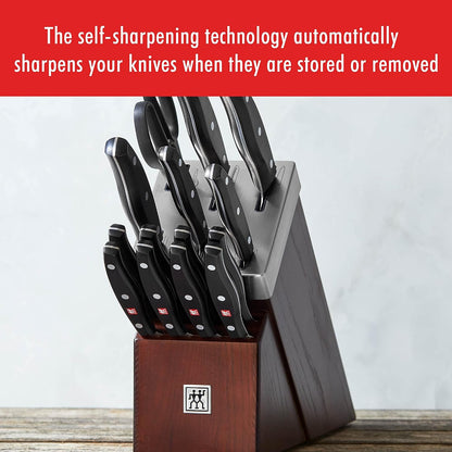 Twin Signature 15-Piece Razor-Sharp German Knife Block Set, Made in Company-Owned German Factory with Special Formula Steel perfected for almost 300 Years, Dishwasher Safe