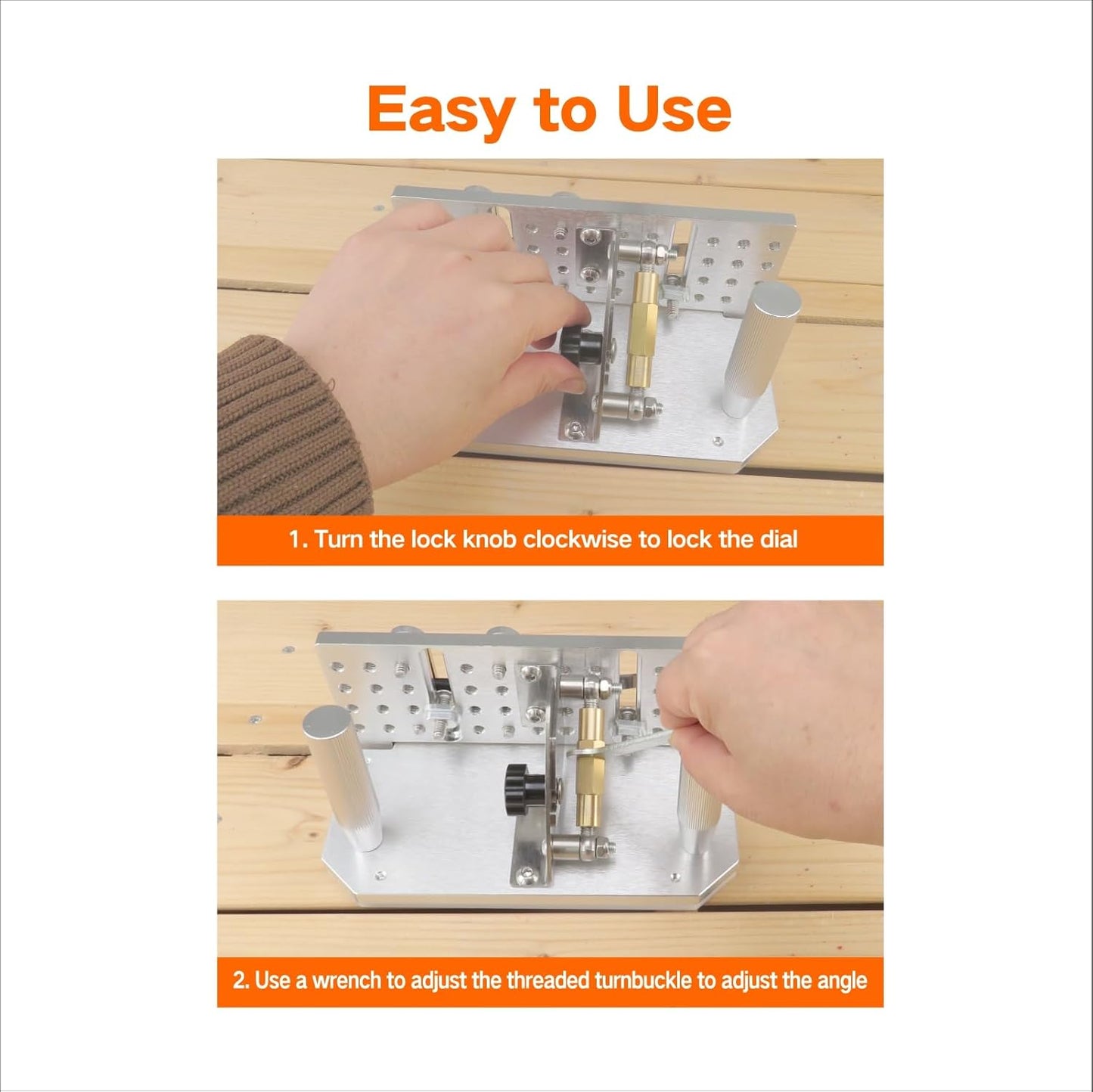 Belt Grinder Knife Jig, -5°~25° Angle Adjustable, 7.68" Long with Dual Handles and Dual Press Plates, for Angle Grind Guide in Belt Sander Blade Making.