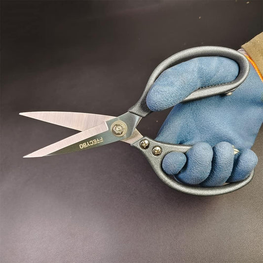 Heavy Duty Scissors 8.5'', All Purpose, Leather Scissors, Reinforced Stainless Steel Blades with Metal Handles for Home, Office, Easy Cutting Cardboard, Fabric, Carpet, Leather, etc