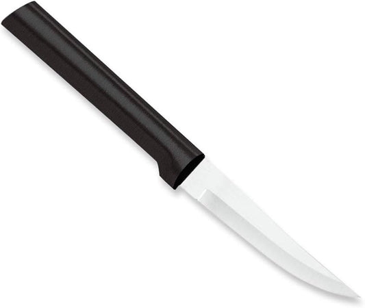 Heavy Duty Paring Knife (W203), Black Handle | 3.25" Stainless Steel Blade, Black Resin Handle