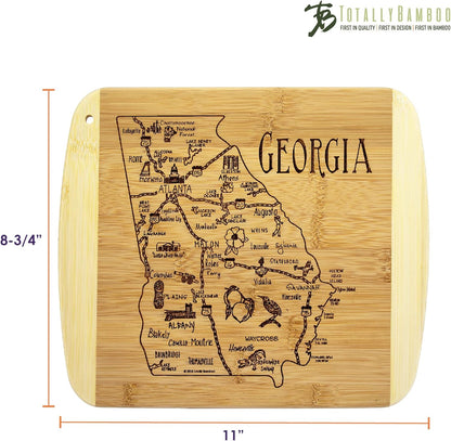 A Slice of Life New Jersey Engraved Map Cutting Board | 11” x 8.75” charcuterie board with engraved state map artwork. Smooth reverse side for food prep. Hang tie for wall display. - Colors B