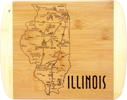 A Slice of Life New Jersey Engraved Map Cutting Board | 11” x 8.75” charcuterie board with engraved state map artwork. Smooth reverse side for food prep. Hang tie for wall display. - Colors B