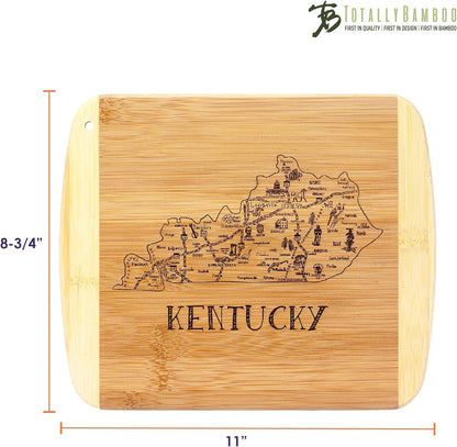 A Slice of Life New Jersey Engraved Map Cutting Board | 11” x 8.75” charcuterie board with engraved state map artwork. Smooth reverse side for food prep. Hang tie for wall display. - Colors B