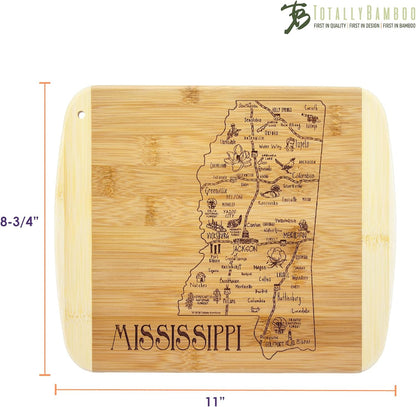 A Slice of Life New Jersey Engraved Map Cutting Board | 11” x 8.75” charcuterie board with engraved state map artwork. Smooth reverse side for food prep. Hang tie for wall display. - Colors B