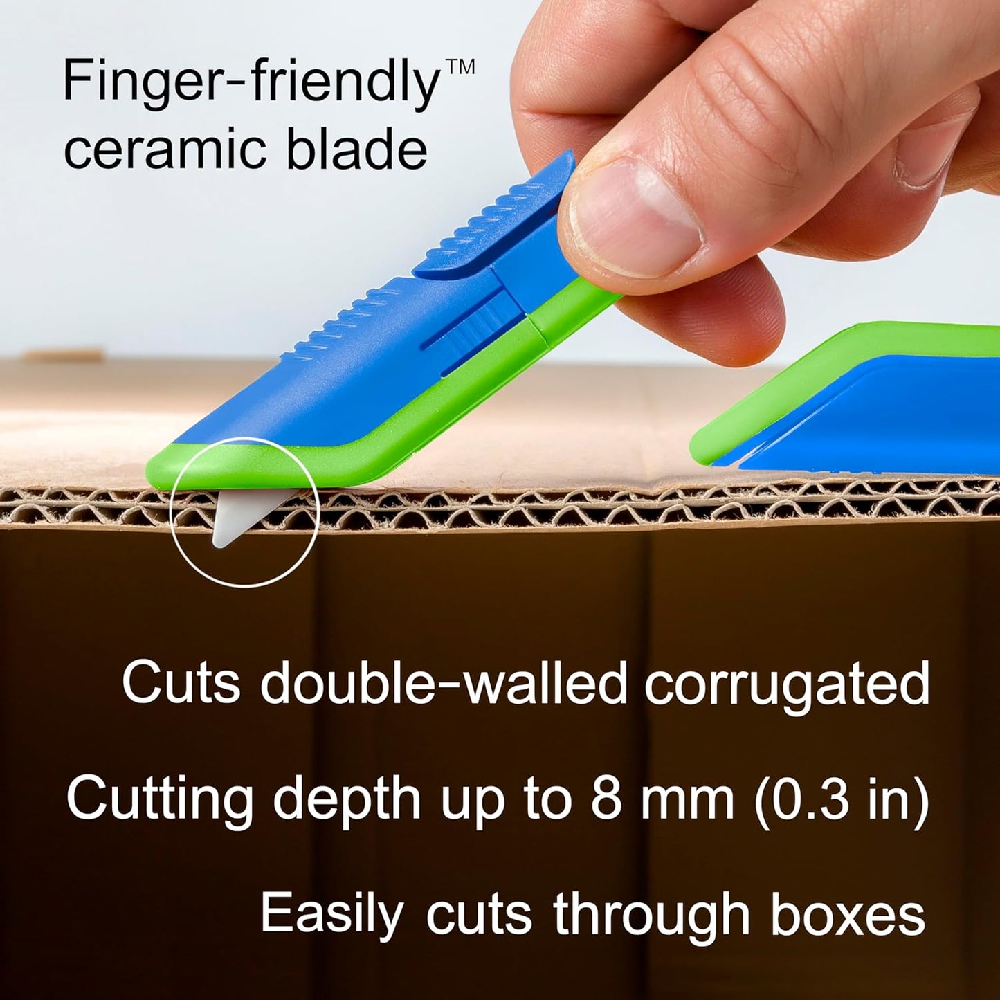 Slice - 10400 Box Cutter, 3 Position Manual Button with Ceramic Blade, Locking blade