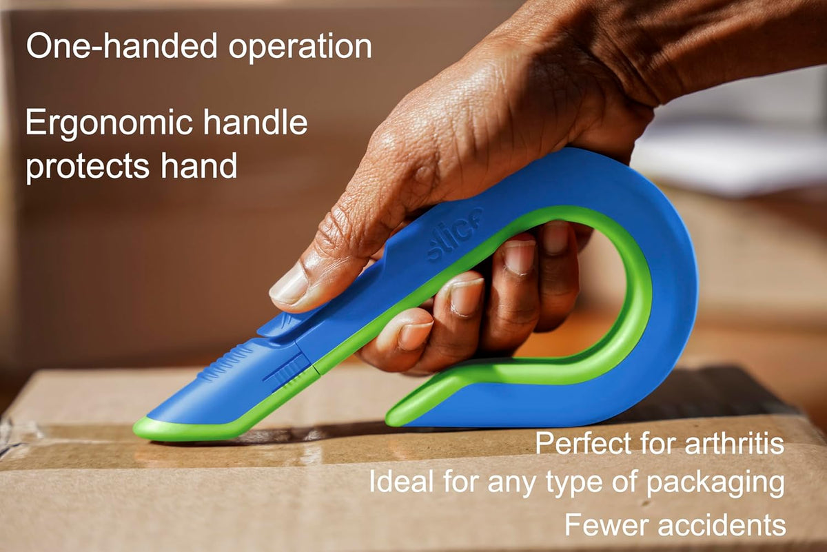 Slice - 10400 Box Cutter, 3 Position Manual Button with Ceramic Blade, Locking blade