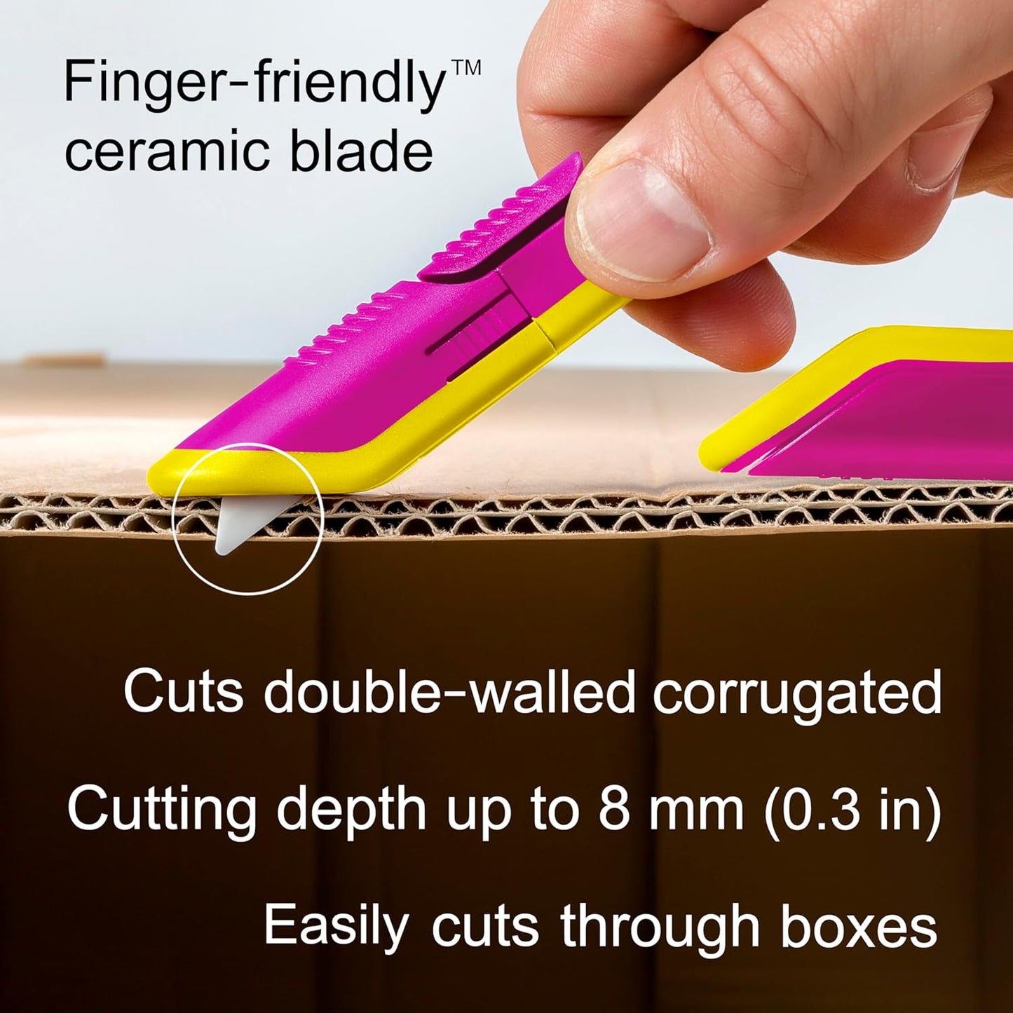 Slice - 10400 Box Cutter, 3 Position Manual Button with Ceramic Blade, Locking blade