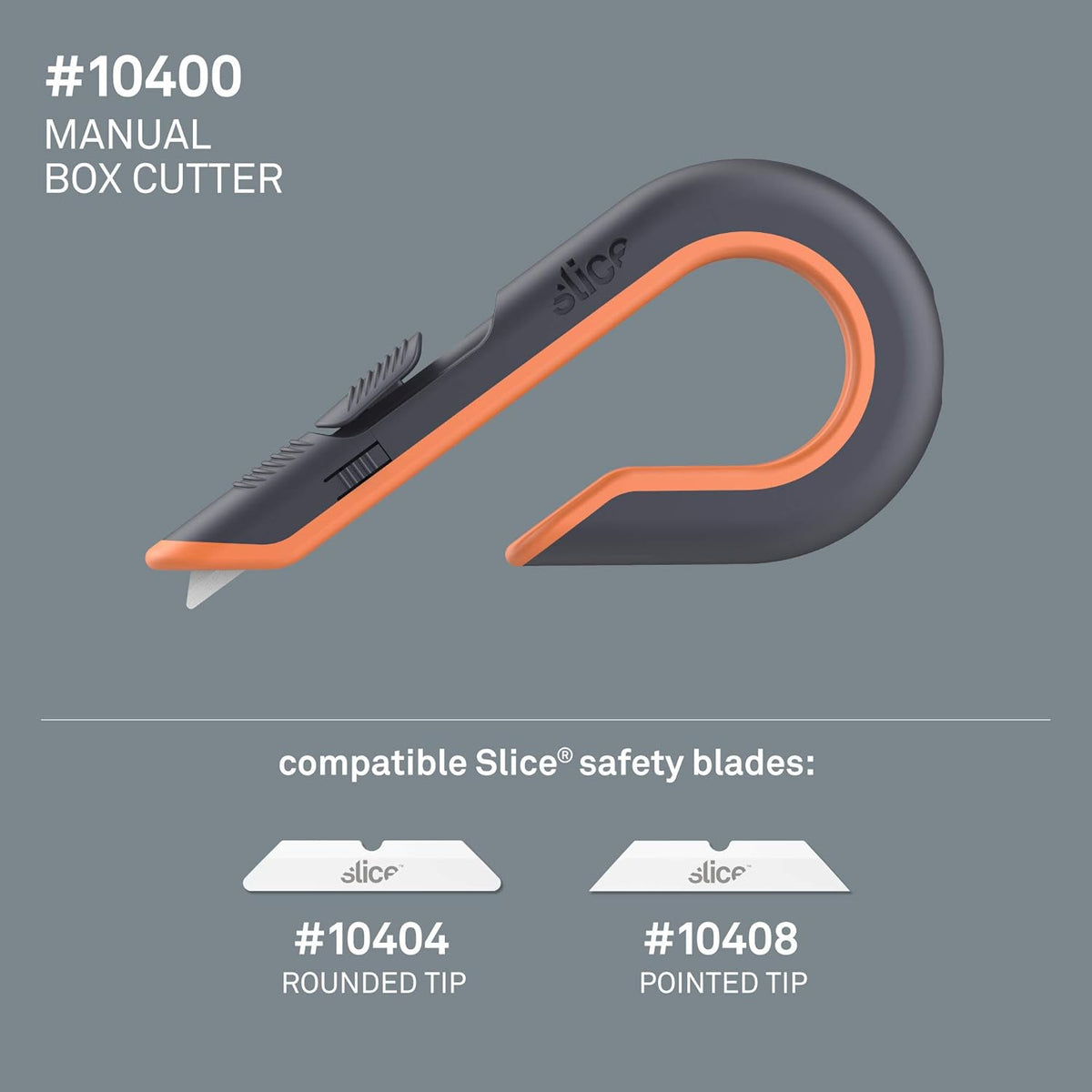 Slice - 10400 Box Cutter, 3 Position Manual Button with Ceramic Blade, Locking blade