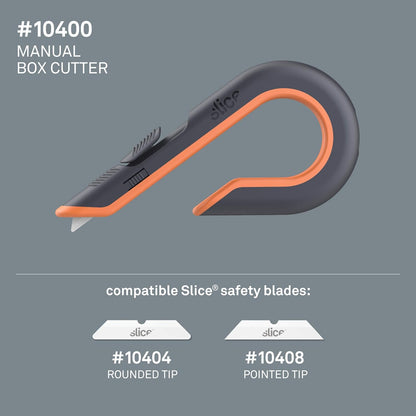 Slice - 10400 Box Cutter, 3 Position Manual Button with Ceramic Blade, Locking blade