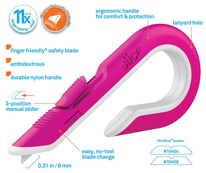 Slice - 10400 Box Cutter, 3 Position Manual Button with Ceramic Blade, Locking blade
