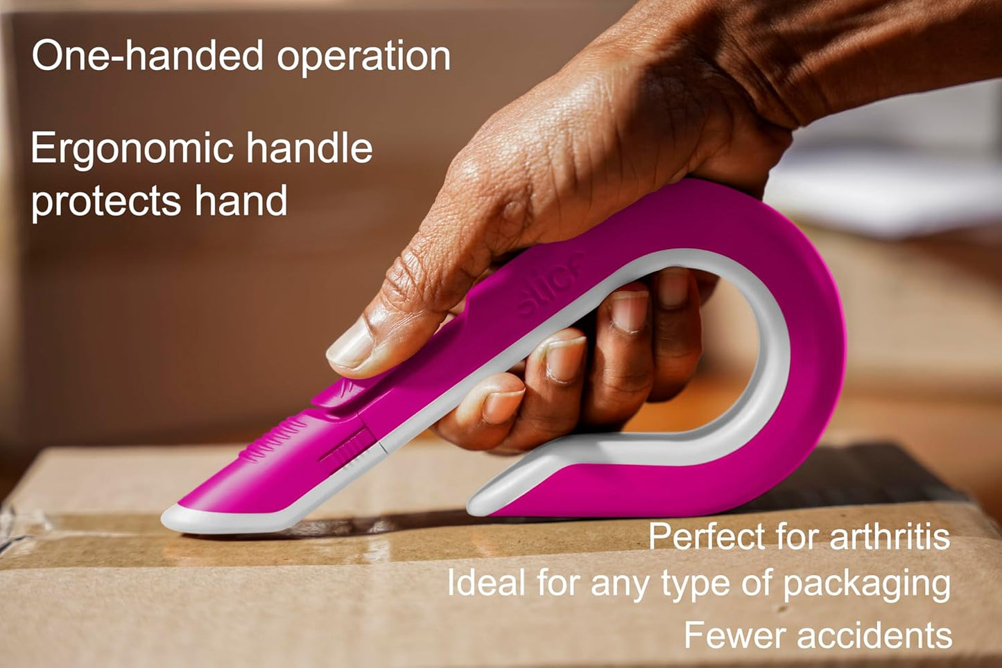 Slice - 10400 Box Cutter, 3 Position Manual Button with Ceramic Blade, Locking blade