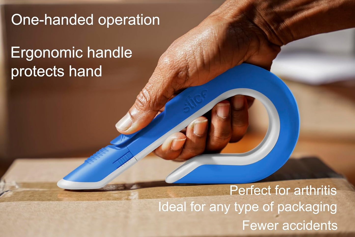 Slice - 10400 Box Cutter, 3 Position Manual Button with Ceramic Blade, Locking blade