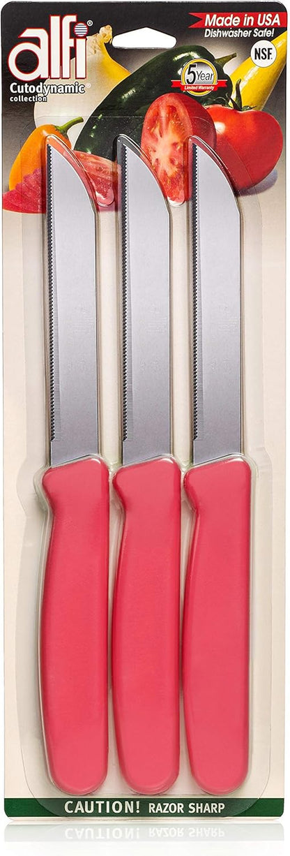 All-Purpose Knives Aerospace Precision Pointed Tip - Home And Kitchen Supplies - Serrated Steak Knives Set | Made in USA (Multicolor)