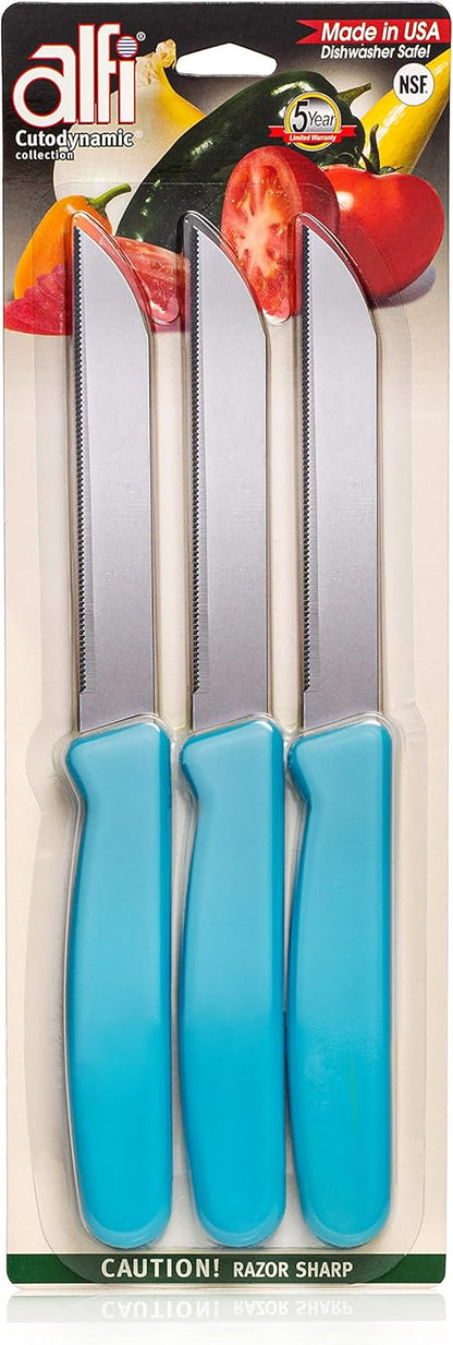 All-Purpose Knives Aerospace Precision Pointed Tip - Home And Kitchen Supplies - Serrated Steak Knives Set | Made in USA (Multicolor)