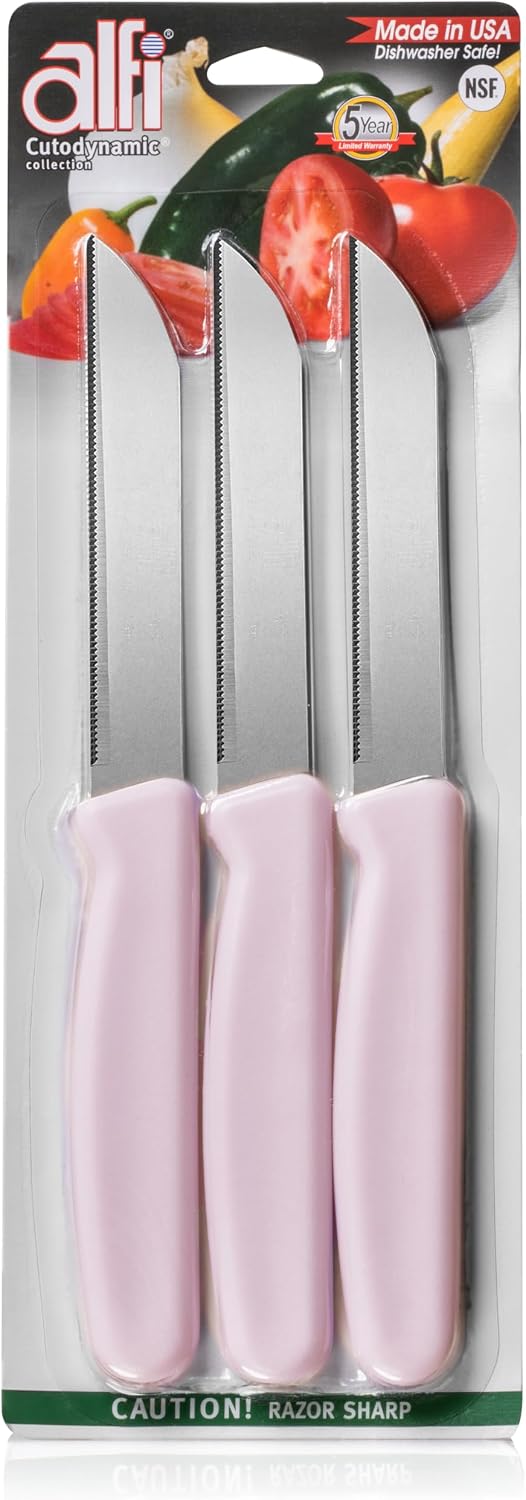 All-Purpose Knives Aerospace Precision Pointed Tip - Home And Kitchen Supplies - Serrated Steak Knives Set | Made in USA (Multicolor)