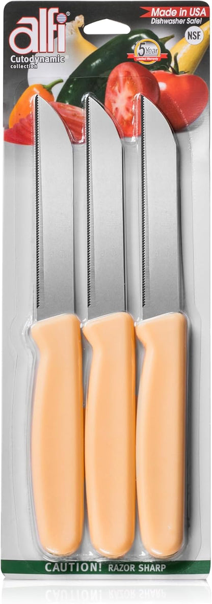 All-Purpose Knives Aerospace Precision Pointed Tip - Home And Kitchen Supplies - Serrated Steak Knives Set | Made in USA (Multicolor)