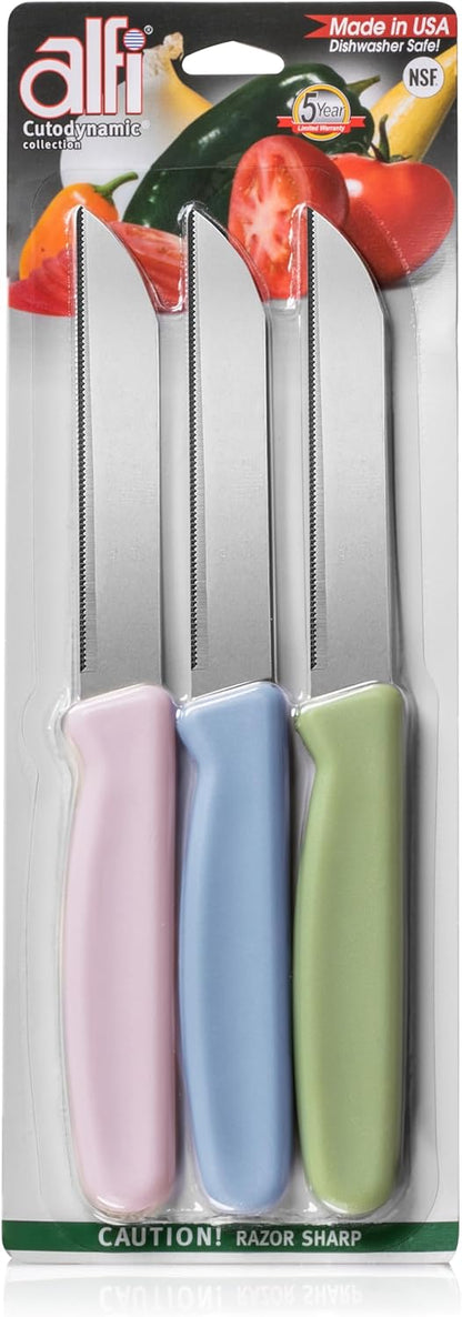 All-Purpose Knives Aerospace Precision Pointed Tip - Home And Kitchen Supplies - Serrated Steak Knives Set | Made in USA (Multicolor)