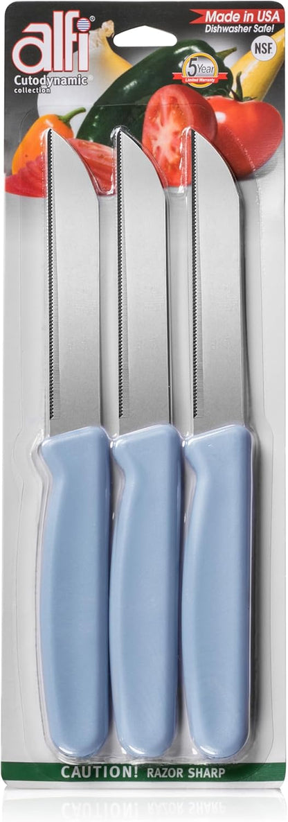 All-Purpose Knives Aerospace Precision Pointed Tip - Home And Kitchen Supplies - Serrated Steak Knives Set | Made in USA (Multicolor)
