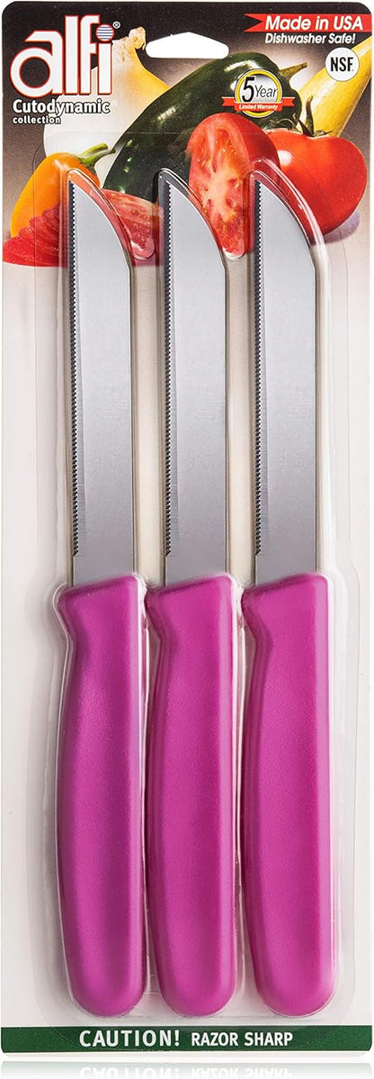 All-Purpose Knives Aerospace Precision Pointed Tip - Home And Kitchen Supplies - Serrated Steak Knives Set | Made in USA (Multicolor)