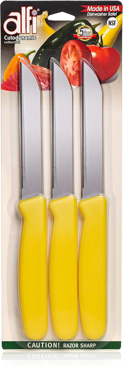 All-Purpose Knives Aerospace Precision Pointed Tip - Home And Kitchen Supplies - Serrated Steak Knives Set | Made in USA (Multicolor)