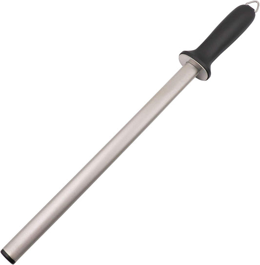 10inch Diamond Houselold Sharpening Rod, Professional Kitchen Knife Sharpener Steel, Premium Knife Blades Honer, Ideal for Kichen, Master Chef, Home Cooking and Hunting, 600# Grit, Oval