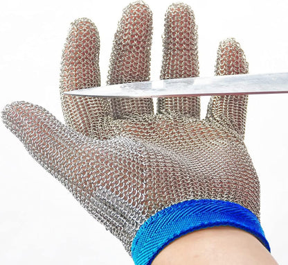 Chainmail Glove, Cut Resistant Food Grade, Stainless Steel Mesh Metal Knife Cutting Glove for Butcher, Oyster Shucking Kitchen Mandoline Chef Slicing Fish Fillet (Large)