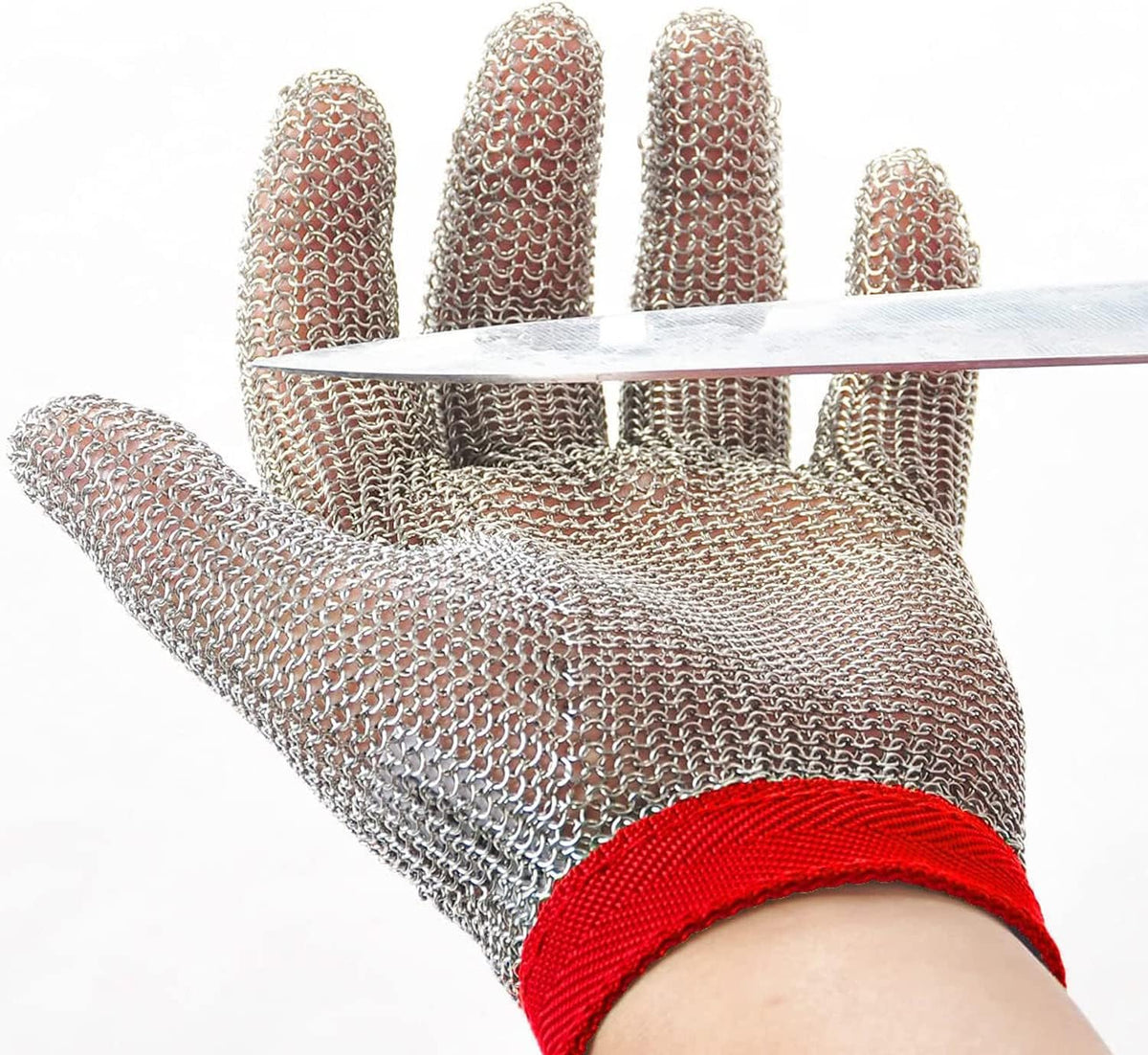 Chainmail Glove, Cut Resistant Food Grade, Stainless Steel Mesh Metal Knife Cutting Glove for Butcher, Oyster Shucking Kitchen Mandoline Chef Slicing Fish Fillet (Large)