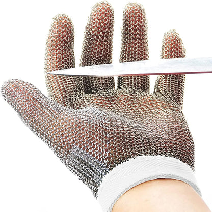 Chainmail Glove, Cut Resistant Food Grade, Stainless Steel Mesh Metal Knife Cutting Glove for Butcher, Oyster Shucking Kitchen Mandoline Chef Slicing Fish Fillet (Large)