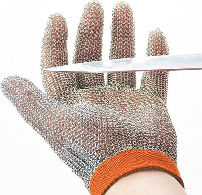 Chainmail Glove, Cut Resistant Food Grade, Stainless Steel Mesh Metal Knife Cutting Glove for Butcher, Oyster Shucking Kitchen Mandoline Chef Slicing Fish Fillet (Large)