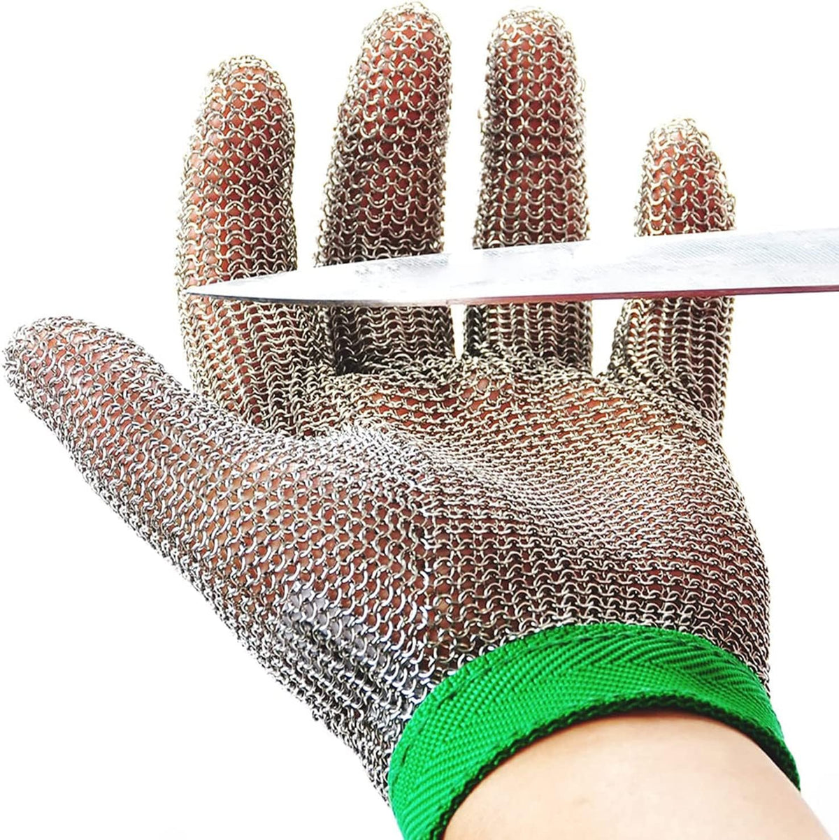 Chainmail Glove, Cut Resistant Food Grade, Stainless Steel Mesh Metal Knife Cutting Glove for Butcher, Oyster Shucking Kitchen Mandoline Chef Slicing Fish Fillet (Large)