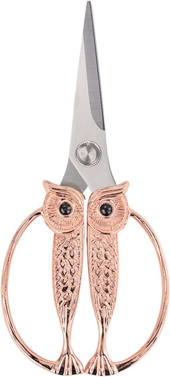 Owl Kitchen Scissors All Purpose, Stainless Steel Heavy Duty Sharp Shears for Meat, Chicken, Fish, Poultry, Herb, Bread (Gun-black, Large)